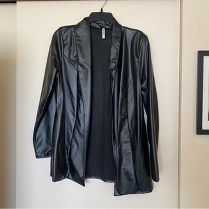 Faux leather blazer